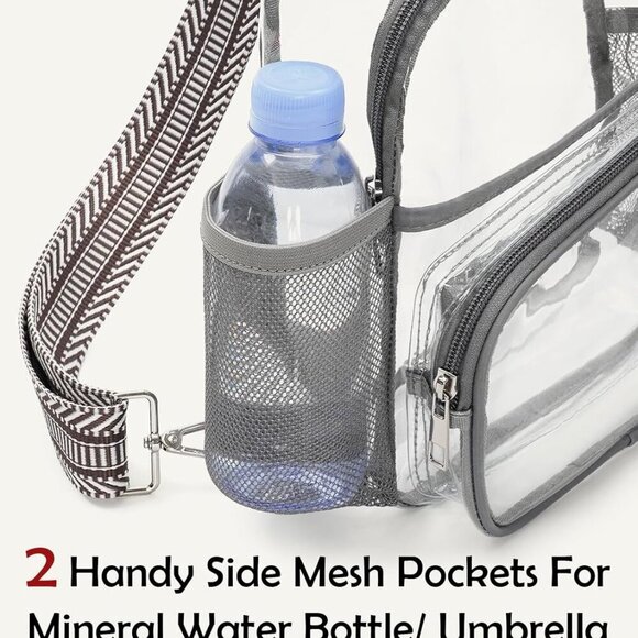 Clear Stadium Bag Unisex Large Capacity Waterproof TPU Crossbody - Picture 5 of 8